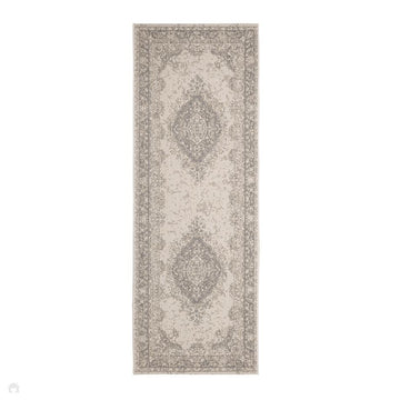 County Medallion Silver In-Outdoor Flatweave Runner-Melrose-Rug Love - The Most Loved Rug Store